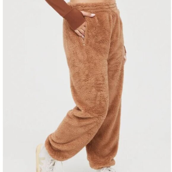 OFFLINE By Aerie Fluffy Sherpa Jogger High Waisted Sz XL/1X - Picture 9 of 10